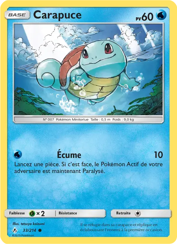 Carte Pokémon Carapuce #33 — Alliance Infaillible