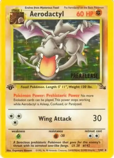Carte Pokémon Ptera #001 Stamp — Fossile