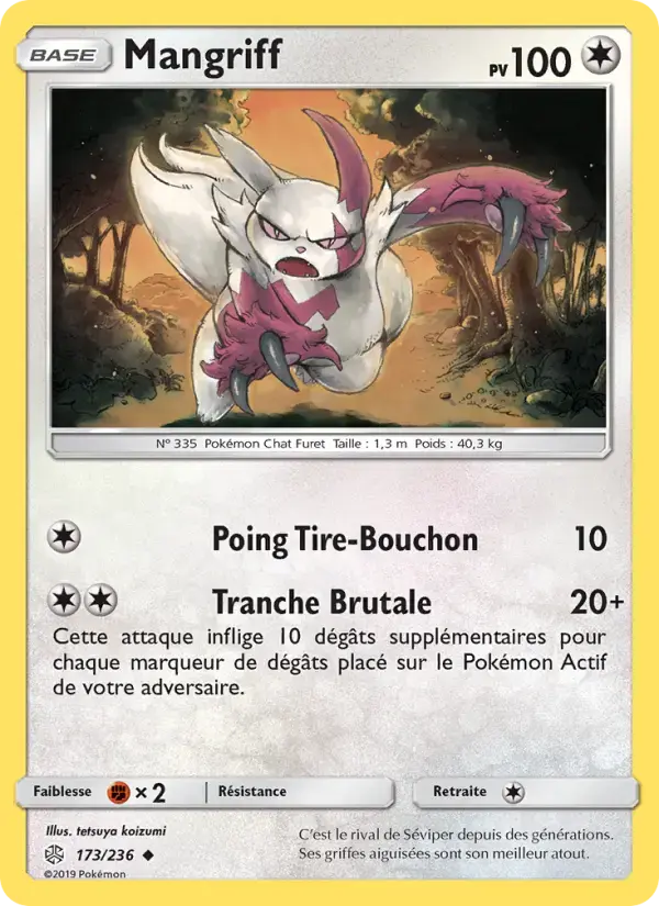 Carte Pokémon Mangriff #173 — Éclipse Cosmique