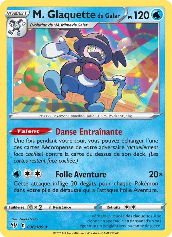 Carte Pokémon M. Glaquette de Galar #36 — Ténèbres Embrasées