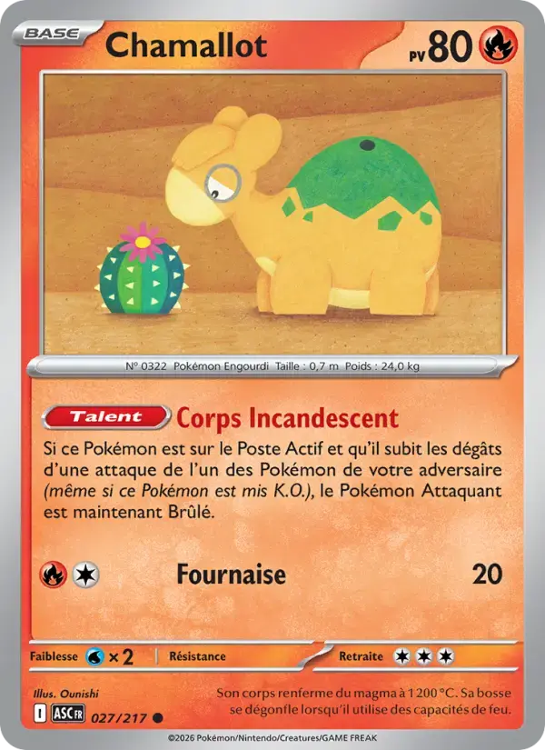 Carte Pokémon Chamallot #027 — Héros Transcendants
