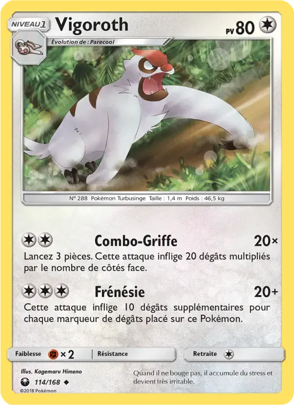 Carte Pokémon Vigoroth #114 — Tempête Céleste