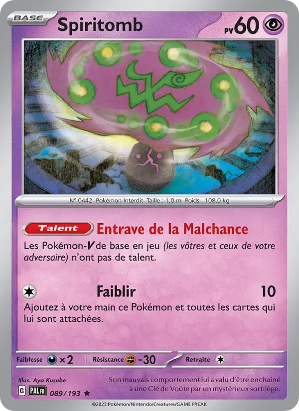 Carte Pokémon Spiritomb #089 — Évolutions à Paldea