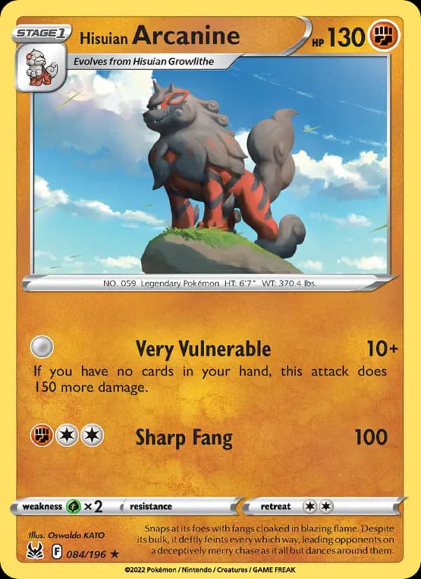Hisuian Arcanine #084 — Lost Origin