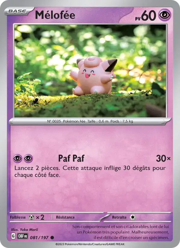 Carte Pokémon Mélofée #081 — Flammes Obsidiennes