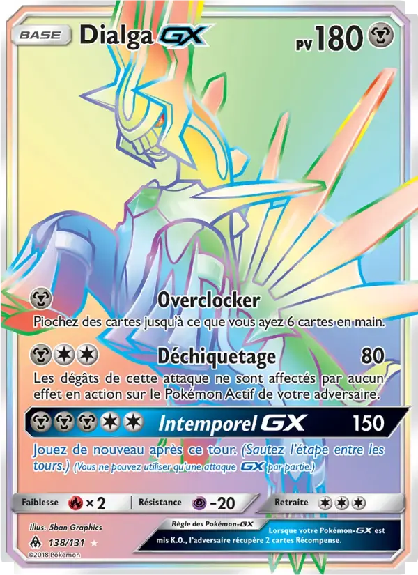 Carte Pokémon Dialga GX #138 — Lumière Interdite