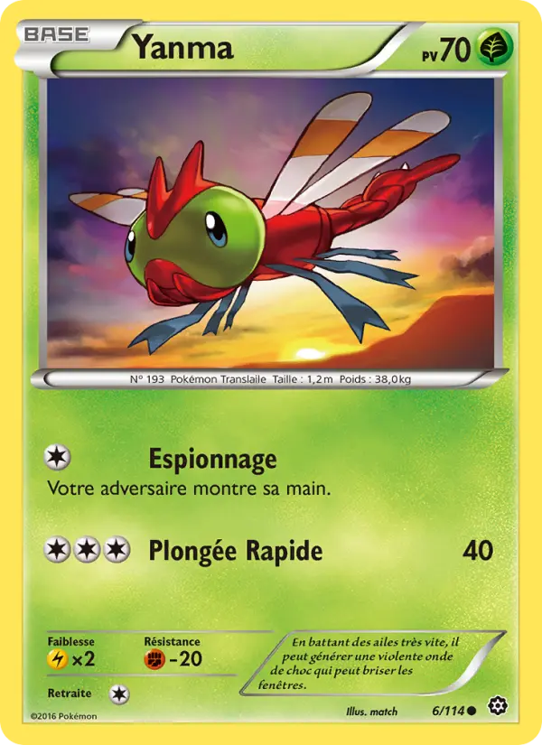 Carte Pokémon Yanma #6 — Offensive Vapeur