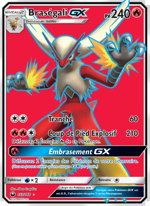Carte Pokémon Braségali GX #153 — Tempête Céleste