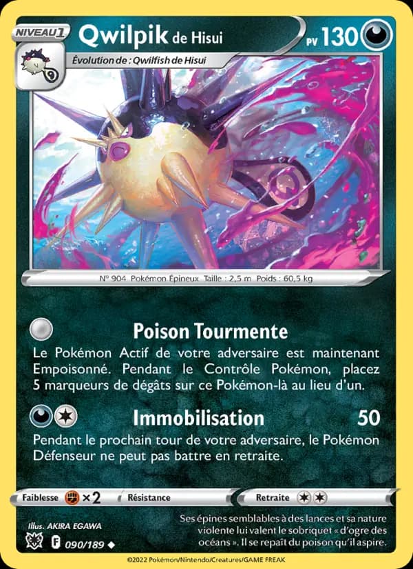 Carte Pokémon Qwilpik de Hisui #090 — Astres Radieux