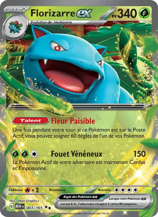 Carte Pokémon Florizarre-ex #003 — Pokémon 151