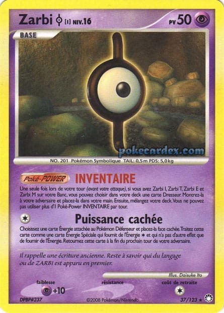 Carte Pokémon Zarbi #37 — Trésors Mystérieux