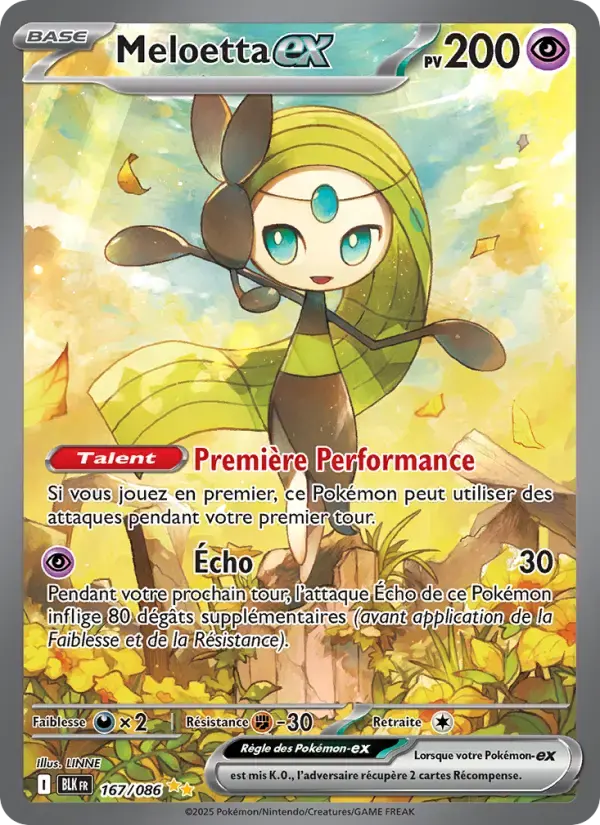 Carte Pokémon Meloetta-ex #167 — Foudre Noire