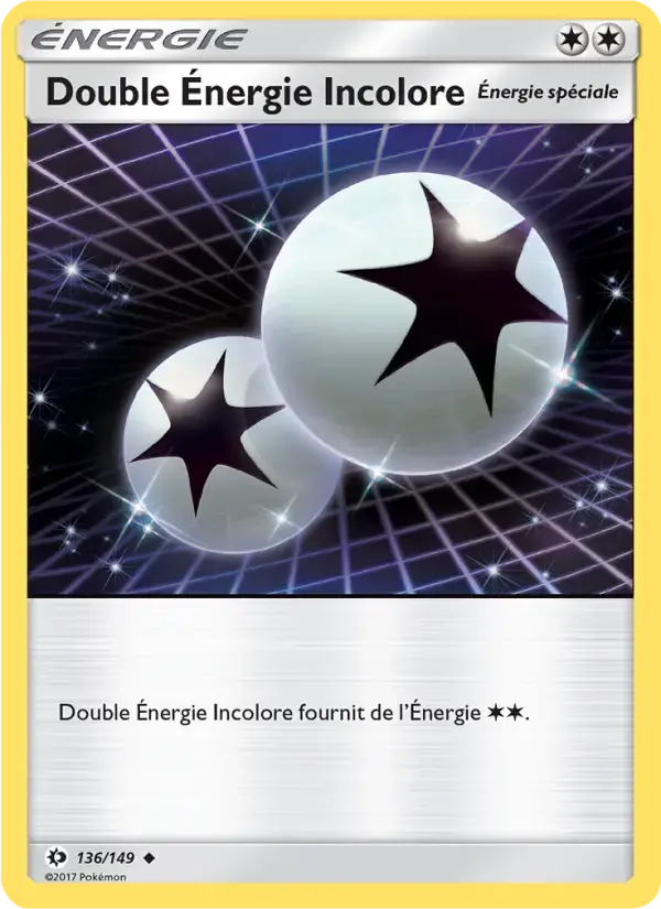 Carte Pokémon Double Énergie Incolore #136 — Soleil et Lune