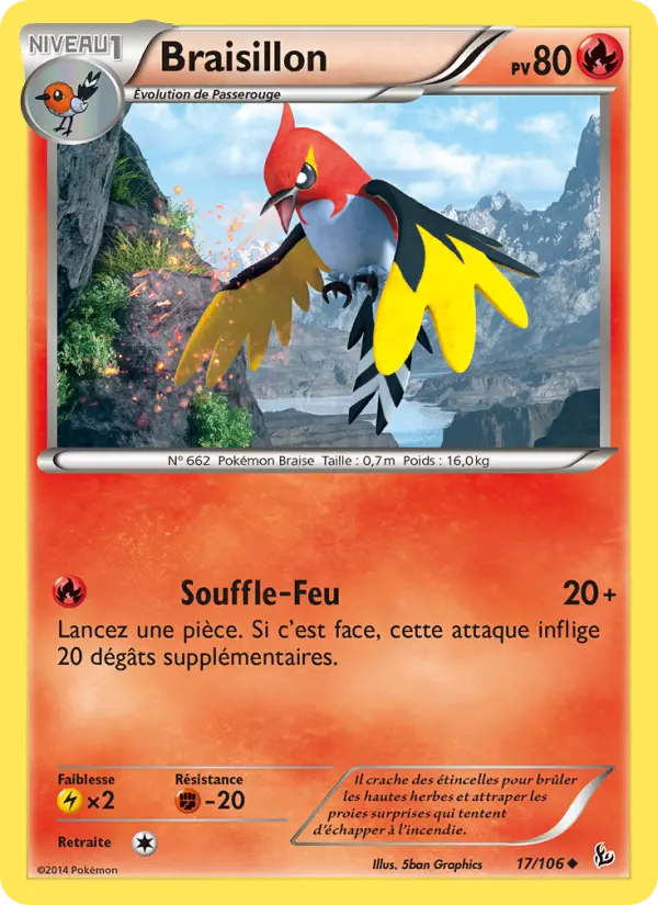 Carte Pokémon Braisillon #17 — Étincelles