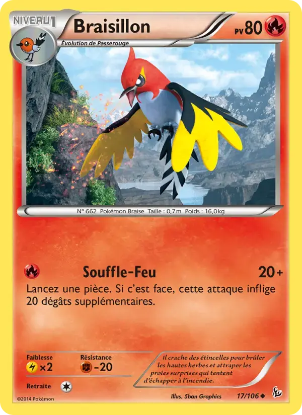 Carte Pokémon Braisillon #17 — Étincelles