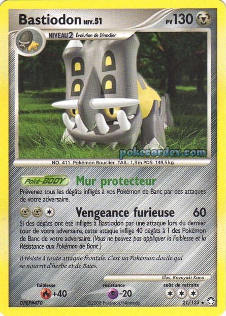 Carte Pokémon Bastiodon #21 — Trésors Mystérieux