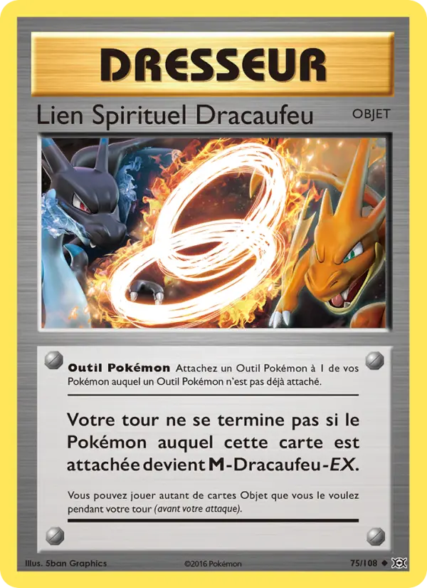 Carte Pokémon Lien Spirituel Dracaufeu #75 — Évolutions XY