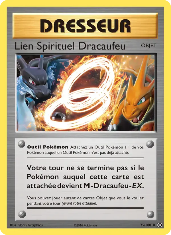 Carte Pokémon Lien Spirituel Dracaufeu #75 — Évolutions XY