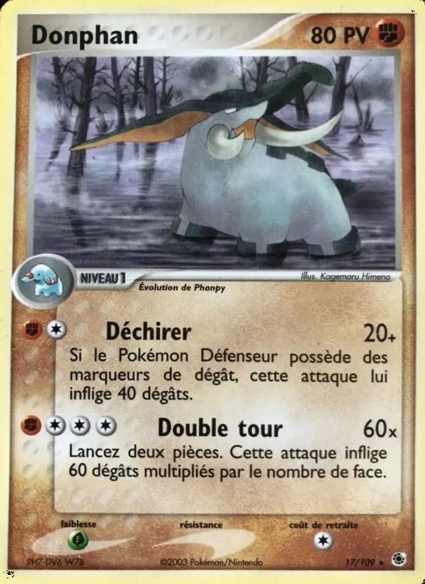 Carte Pokémon Donphan #17 — Rubis & Saphir