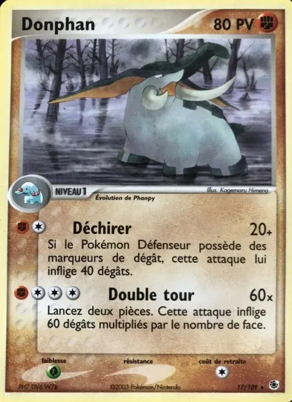 Carte Pokémon Donphan #17 — Rubis & Saphir
