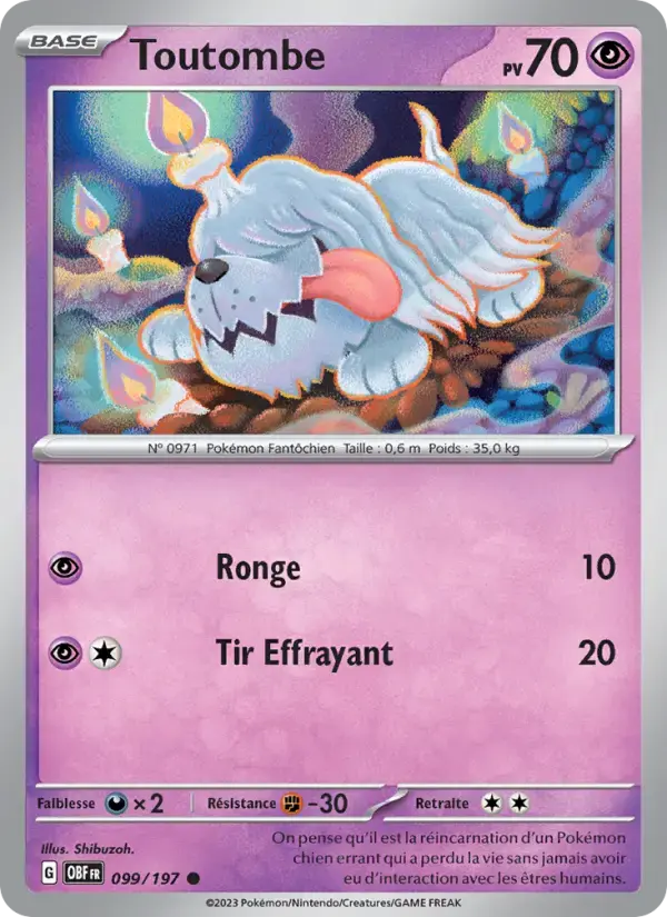 Carte Pokémon Toutombe #099 — Flammes Obsidiennes