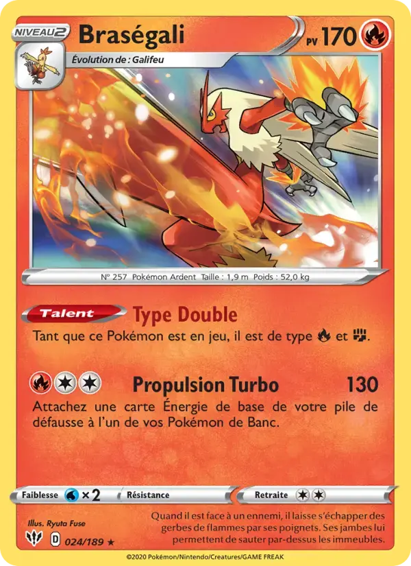Carte Pokémon Braségali #24 — Ténèbres Embrasées