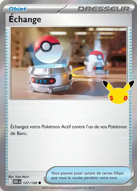 Carte Pokémon Échange #127 — 30ᵉ Anniversaire