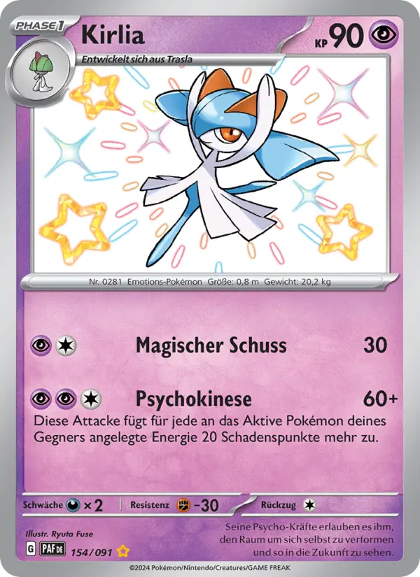 Carte Pokémon Kirlia #154 — Destinées de Paldea