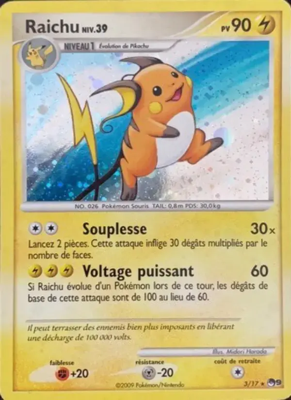 Carte Pokémon Raichu #3 — POP 9