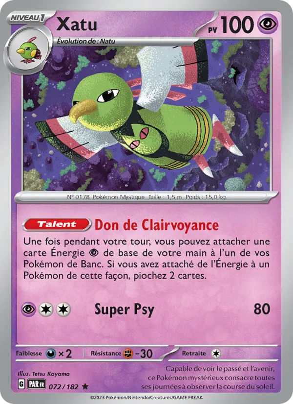 Carte Pokémon Xatu #072 — Faille Paradoxe