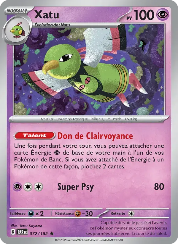 Carte Pokémon Xatu #072 — Faille Paradoxe