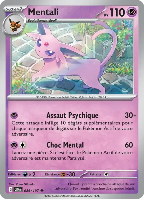 Carte Pokémon Mentali #086 — Flammes Obsidiennes