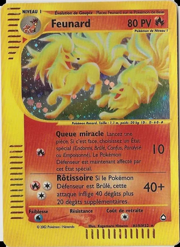 Carte Pokémon Feunard #H19 — Aquapolis
