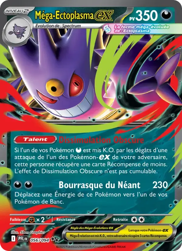 Carte Pokémon Méga-Ectoplasma-ex #056 — Flammes Fantasmagoriques