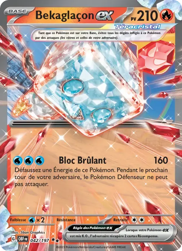 Carte Pokémon Bekaglaçon-ex #042 — Flammes Obsidiennes