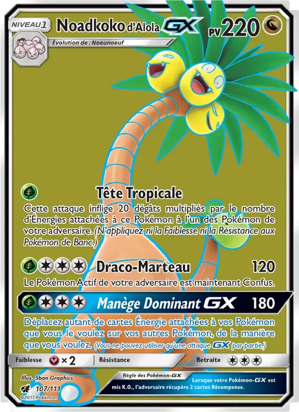 Carte Pokémon Noadkoko d’Alola GX #107 — Invasion Carmin