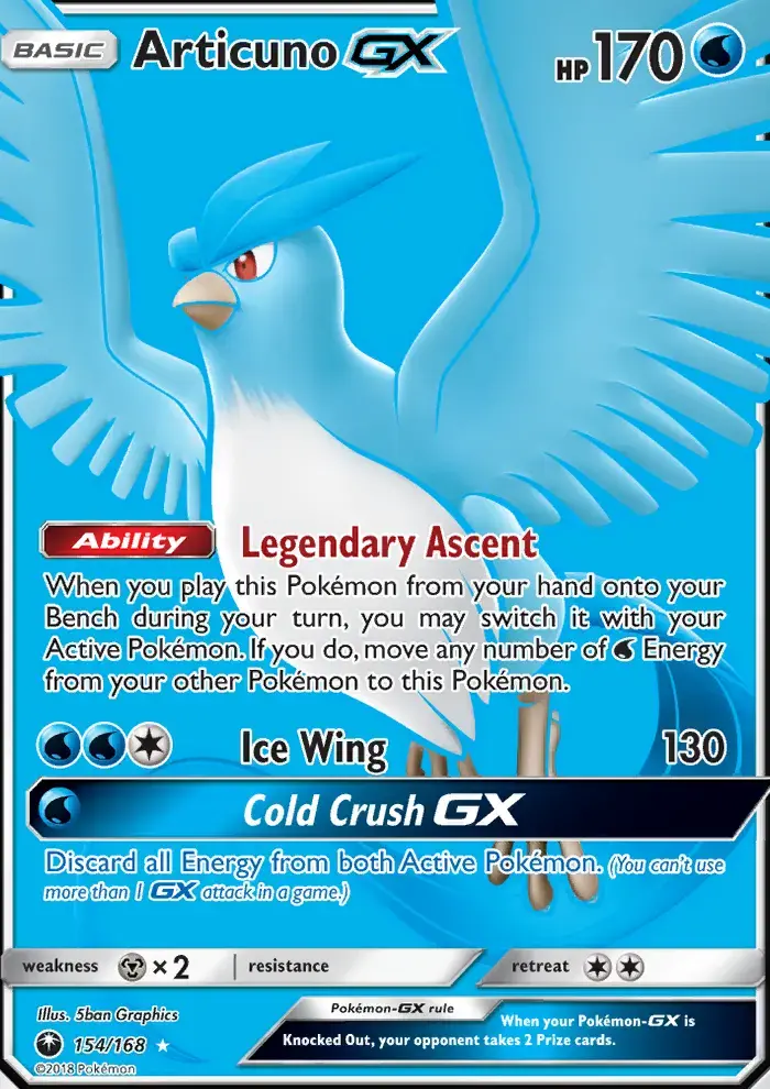 Articuno GX #154 — Celestial Storm