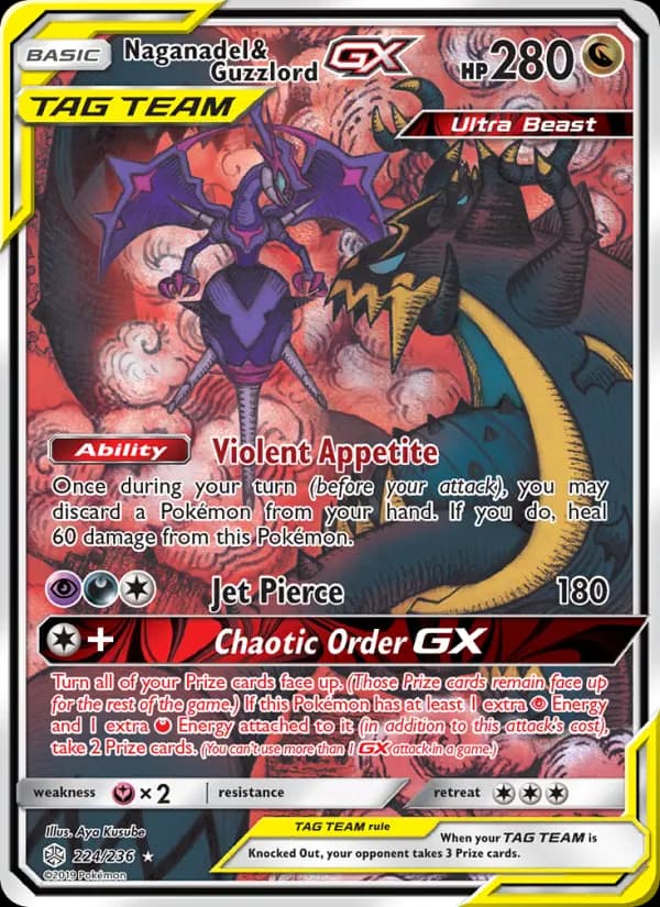 Naganadel & Guzzlord GX #224 — Cosmic Eclipse