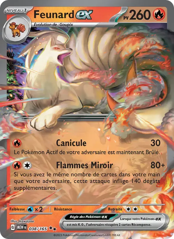 Carte Pokémon Feunard-ex #038 — Pokémon 151