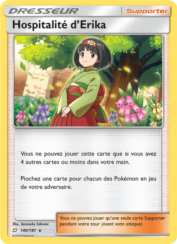 Carte Pokémon Hospitalité d’Erika #140 — Duo de Choc