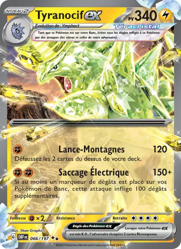 Carte Pokémon Tyranocif-ex #066 — Flammes Obsidiennes