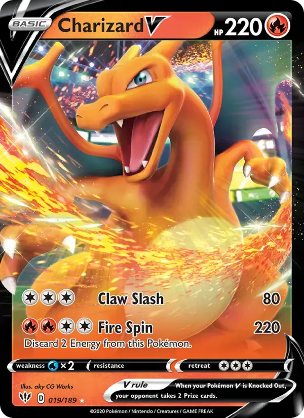 Charizard V #19 — Darkness Ablaze