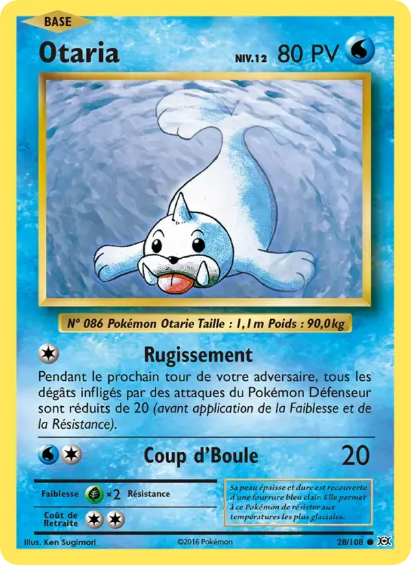 Carte Pokémon Otaria #28 — Évolutions XY
