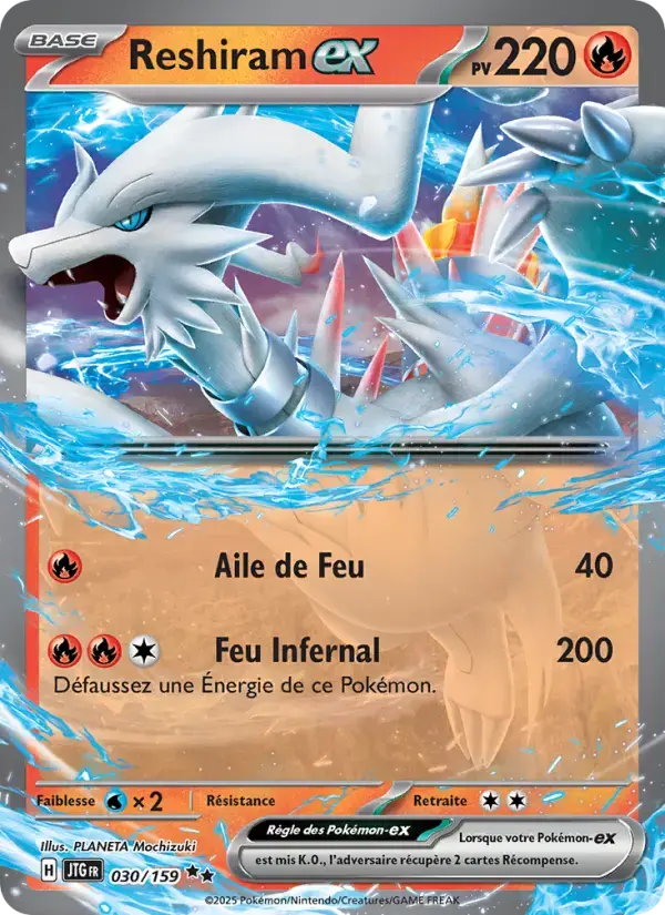 Carte Pokémon Reshiram-ex #030 — Aventures Ensemble
