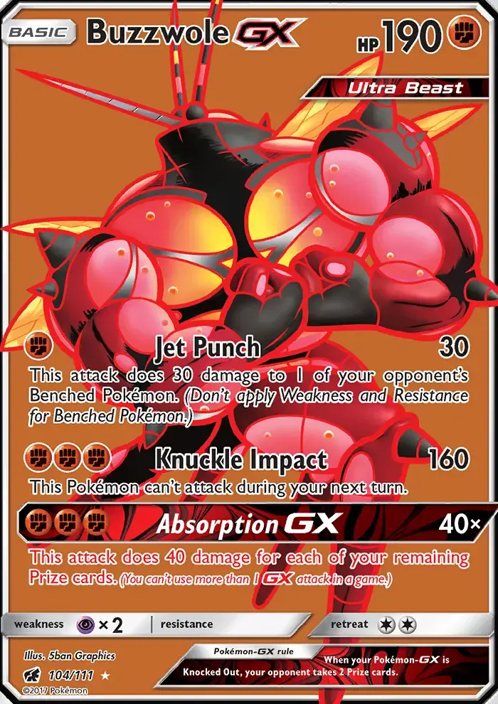 Buzzwole GX #104 — Crimson Invasion