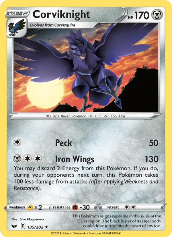 Corviknight #135 — Sword & Shield