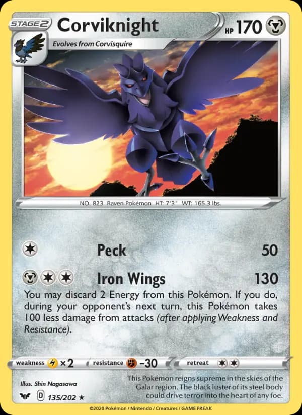 Corviknight #135 — Sword & Shield