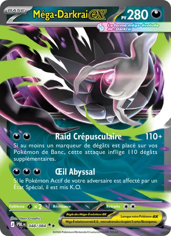 Carte Pokémon Méga-Darkrai-ex #048 — Nuit Noire