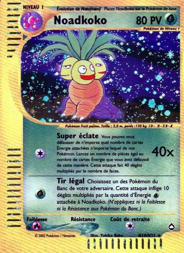 Carte Pokémon Noadkoko #H10 — Aquapolis