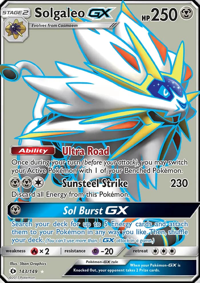 Solgaleo GX #143 — Sun & Moon